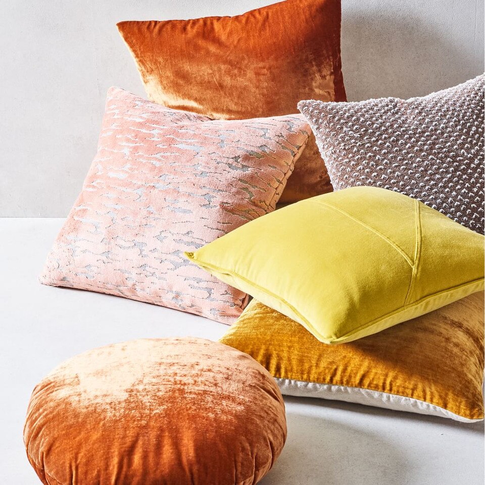 Distressed Cut Velvet Pillow Cover West Elm UK